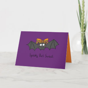 Gruseliger Fledermaus-Süßigkeiten - Halloween-Gruß Karte