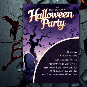 Gruseliger Friedhof Gruselige Halloween-Party Einladung