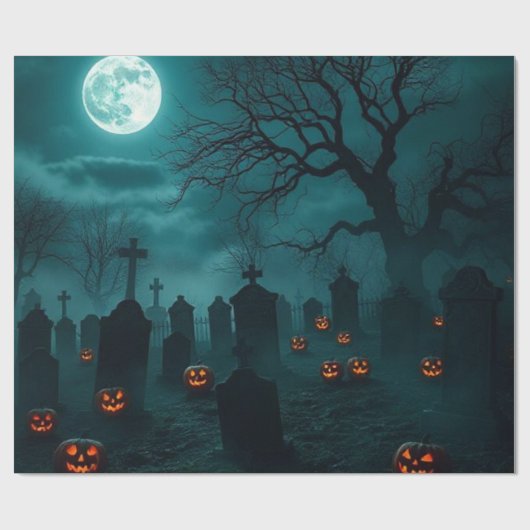 Gruseliger Friedhof Halloween-Geschenkverpackung – Geschenkpapier (Flach)