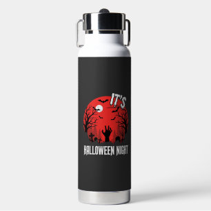 Gruseliger Friedhof Vektor Halloween Nacht Trinkflasche