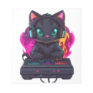 Gruseliger Gamer-Kater Notizblock