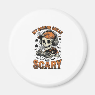 Gruseliger Gamer-Skelett Vintage-Halloween-Shirt-D Magnet