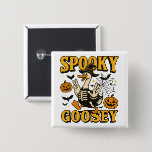 Gruseliger Gänse-Halloween für Junge Mädchen Kürbi Button