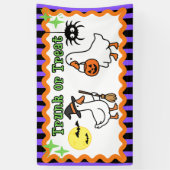Gruseliger Gänse-Halloween-Koffer-oder-Behandlungs Banner (Vertikal)