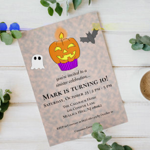 Gruseliger Geburtstagscupcake zum Halloween Einladung