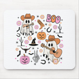 Gruseliger Geist Cowboy Süß Halloween Boo Western Mousepad