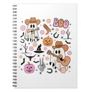 Gruseliger Geist-Cowboy Süß Halloween Boo Western Notizblock