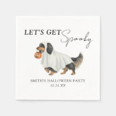 Gruseliger Geist-Dachshund-Halloween-Party Serviette (Vorderseite)