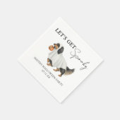 Gruseliger Geist-Dachshund-Halloween-Party Serviette (Ecke)