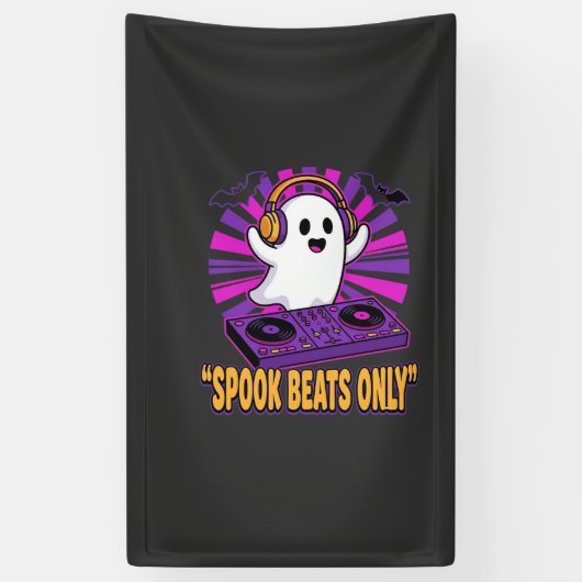 Gruseliger Geist DJ Halloween Beats Design_1 Banner (Vertikal)