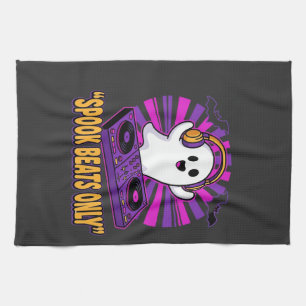 Gruseliger Geist DJ Halloween-Beats-Design_1 Geschirrtuch