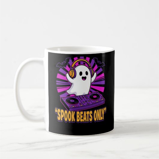 Gruseliger Geist DJ Halloween-Beats-Design_1 Kaffeetasse (Links)