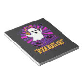 Gruseliger Geist DJ Halloween Beats Design_1 Notizblock (angewinkelt)