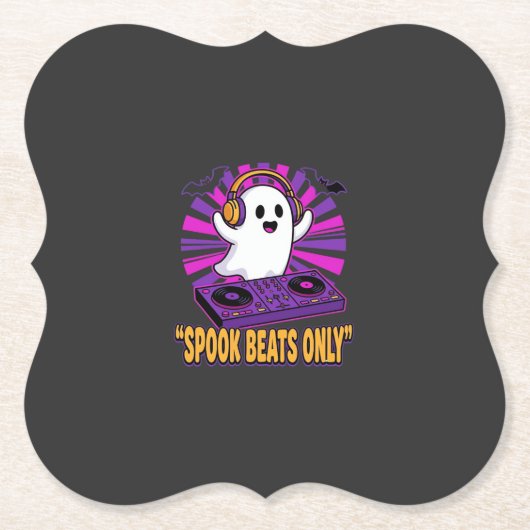 Gruseliger Geist DJ Halloween Beats Design_1 Untersetzer (Vorderseite)