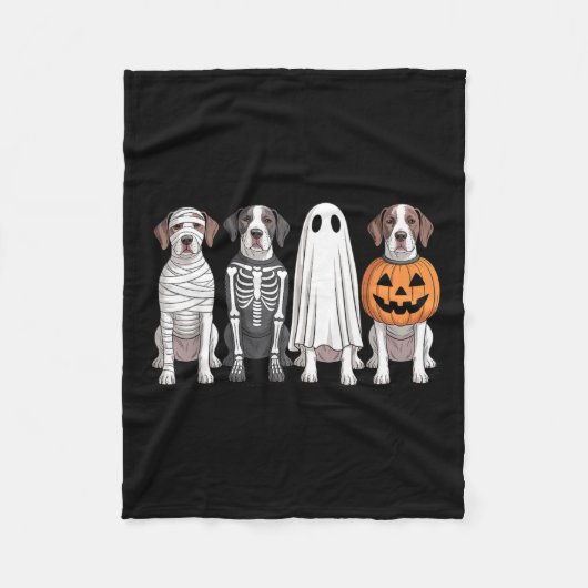 Gruseliger Geist Englischer Pointer Kürbis Hallowe Fleecedecke (Vorderseite)