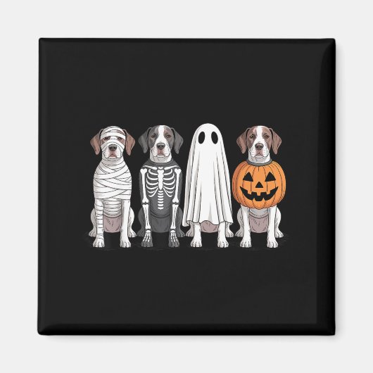 Gruseliger Geist Englischer Pointer Kürbis Hallowe Magnet (Vorne)