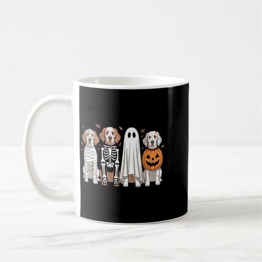 Gruseliger Geist Englischer Setter Kürbis Hallowee Kaffeetasse (Links)