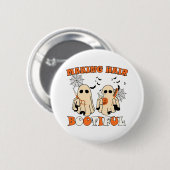 Gruseliger Geist-Friseur Halloween Button (Vorne & Hinten)