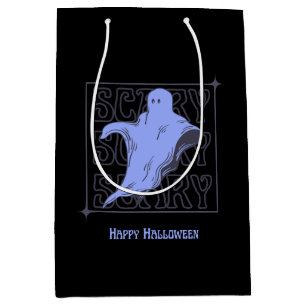 Gruseliger Geist Frohes Halloween-Süßigkeiten- ode Mittlere Geschenktüte