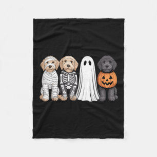 Gruseliger Geist Goldendoodle Kürbis Halloween Hun Fleecedecke