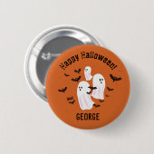 Gruseliger Geist Halloween individueller Knopf Button (Vorne & Hinten)