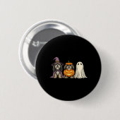 Gruseliger Geist Lhasa Apso Kürbis Halloween Hund Button (Vorne & Hinten)