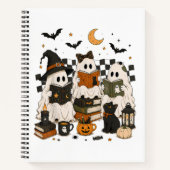 Gruseliger Geist liest Bücher Lustiges Halloween (Vorderseite)