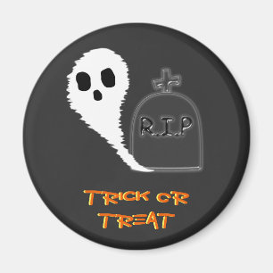 Gruseliger Geist mit Grab Halloween Magnet