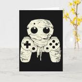 Gruseliger Geist-Mummy-Gaming-Controller-Halloween Karte (Gelbe Blume)