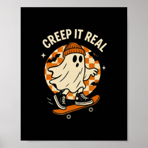 Gruseliger Geist Skateboard fährt Gruselig Echt Lu Poster