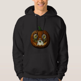 Gruseliger Geist tropfende Augäpfel Kürbis Hoodie