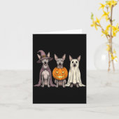Gruseliger Geist Xoloitzcuintli Kürbis Halloween X Karte (Gelbe Blume)