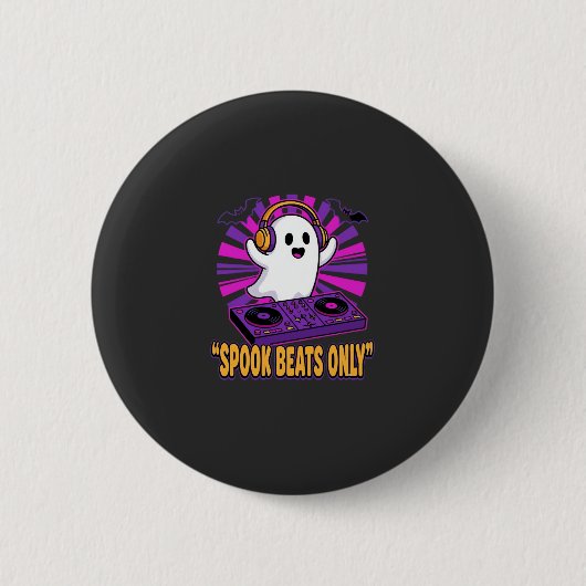 Gruseliger Geister-DJ-Halloween-Beats-Design_1 Button (Vorderseite)