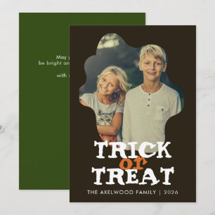 Gruseliger Geister-Foto-Rahmen Trick or Treat Hall Feiertagskarte