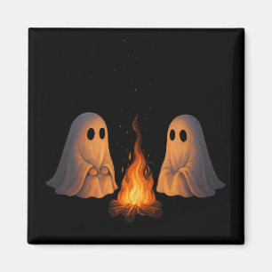 Gruseliger Geister-Lagerfeuer-Nachtwald-Kunst - Ha Magnet