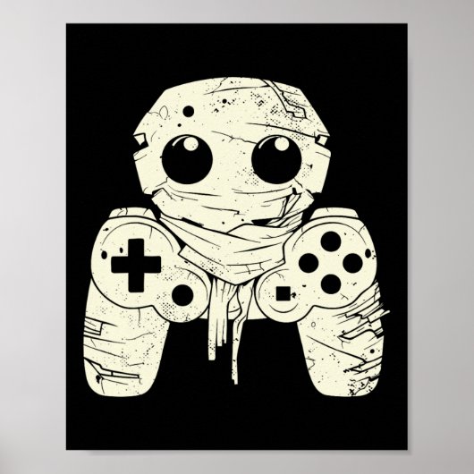 Gruseliger Geister-Mummy-Gaming-Controller Hallowe Poster (Vorne)