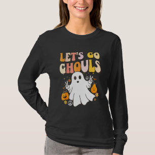 Gruseliger Geister-Retro-Lets-Go-Ghouls-Halloween- T-Shirt