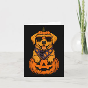 Gruseliger Gelber Labrador Retriever Kürbis Hallow Karte
