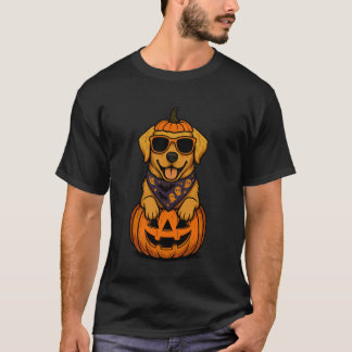 Gruseliger Gelber Labrador Retriever Kürbis Hallow T-Shirt