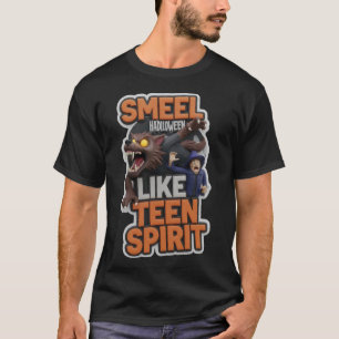 Gruseliger Ghul mit leuchtenden Augen und boshafte T-Shirt