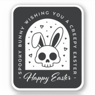 Gruseliger glücklicher Osterhase Totenkopf gothic  Aufkleber