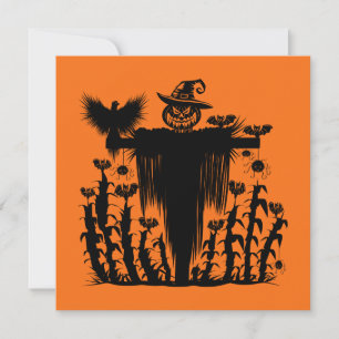 Gruseliger Goth Halloween Vogelscheuche Kürbis Mai Karte