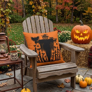 Gruseliger Goth Halloween Vogelscheuche Kürbis Mai Kissen