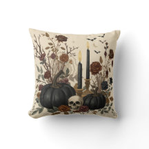 Gruseliger Gothic-Kürbis und Totenkopf Halloween-W