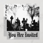 Gruseliger gotischer Friedhof Einladung (Vorne/Hinten)