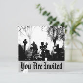 Gruseliger gotischer Friedhof Einladung (Stehend Vorderseite)