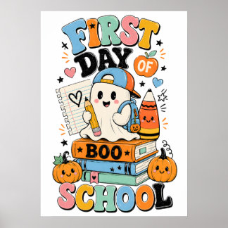 Gruseliger Grafikdesign zum Halloween-Einschulungs Poster