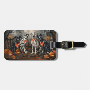 Gruseliger Great Dane Halloween Gepäckanhänger