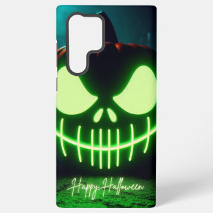 Gruseliger grüner leuchtender Halloween-Kürbis Samsung Galaxy Hülle