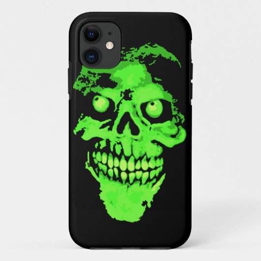 Gruseliger grüner Neonartschädel Case-Mate iPhone Hülle (Rückseite)